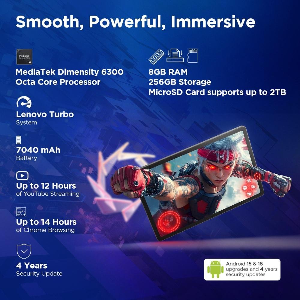 Lenovo Idea Tab 27.94 cm (11 inch) WiFi Tablet, 256 GB, 8 GB RAM, Grey, ZAFR0900IN - Image 7