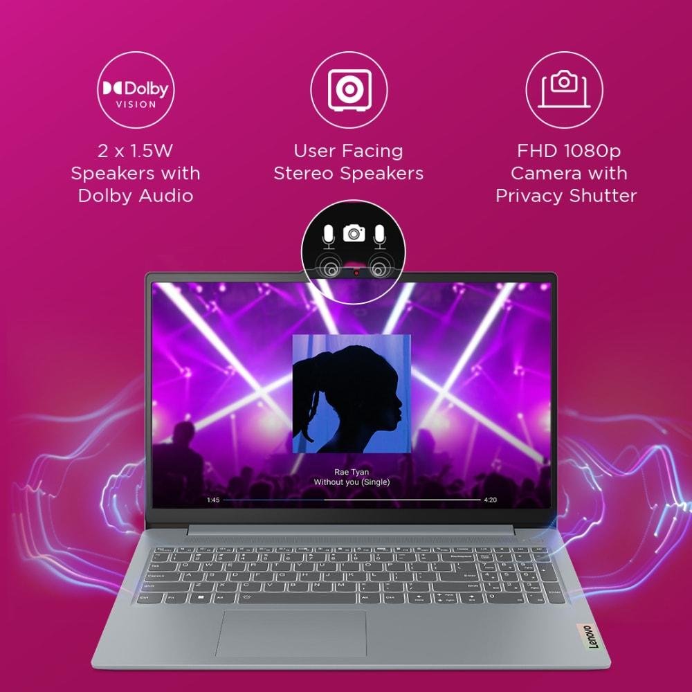 Lenovo IdeaPad Slim 3 15IRH8 83EM00A1IN Standard Laptop (Intel Core i7-13620H/16 GB/512 GB SSD/Intel UHD Graphics/Windows 11 Home/MS Office/Full HD), 39.62 cm - 15.6 inch, Arctic Grey - Image 5