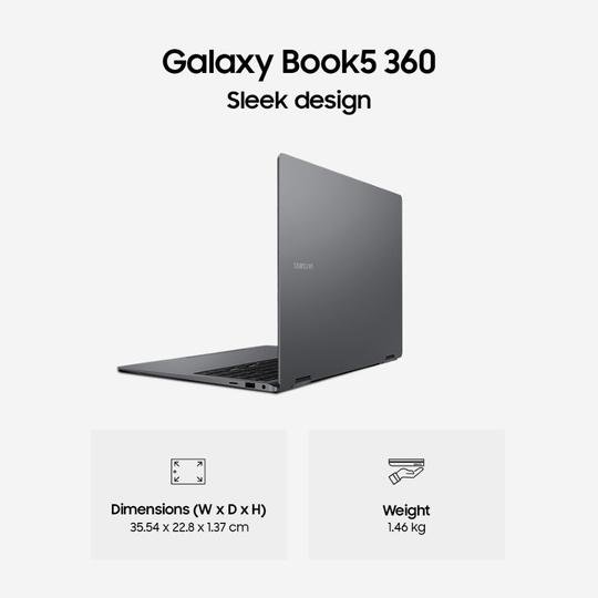 Samsung Galaxy Book5 360 NP750QHA-LG4IN Notebook Laptop (Intel Core Ultra 7/32 GB/1 TB SSD/Intel Arc Graphics/Windows 11 Home/MSOffice/AMOLED ), 39.62 cm - 15.6 inch, Grey - Image 6
